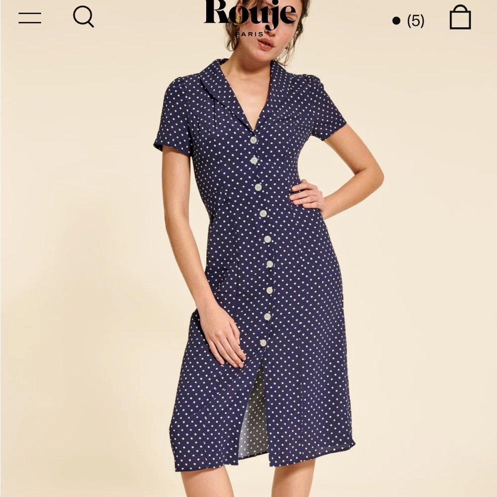 Rouje polka dot dress - size 38 however this first like a small.
